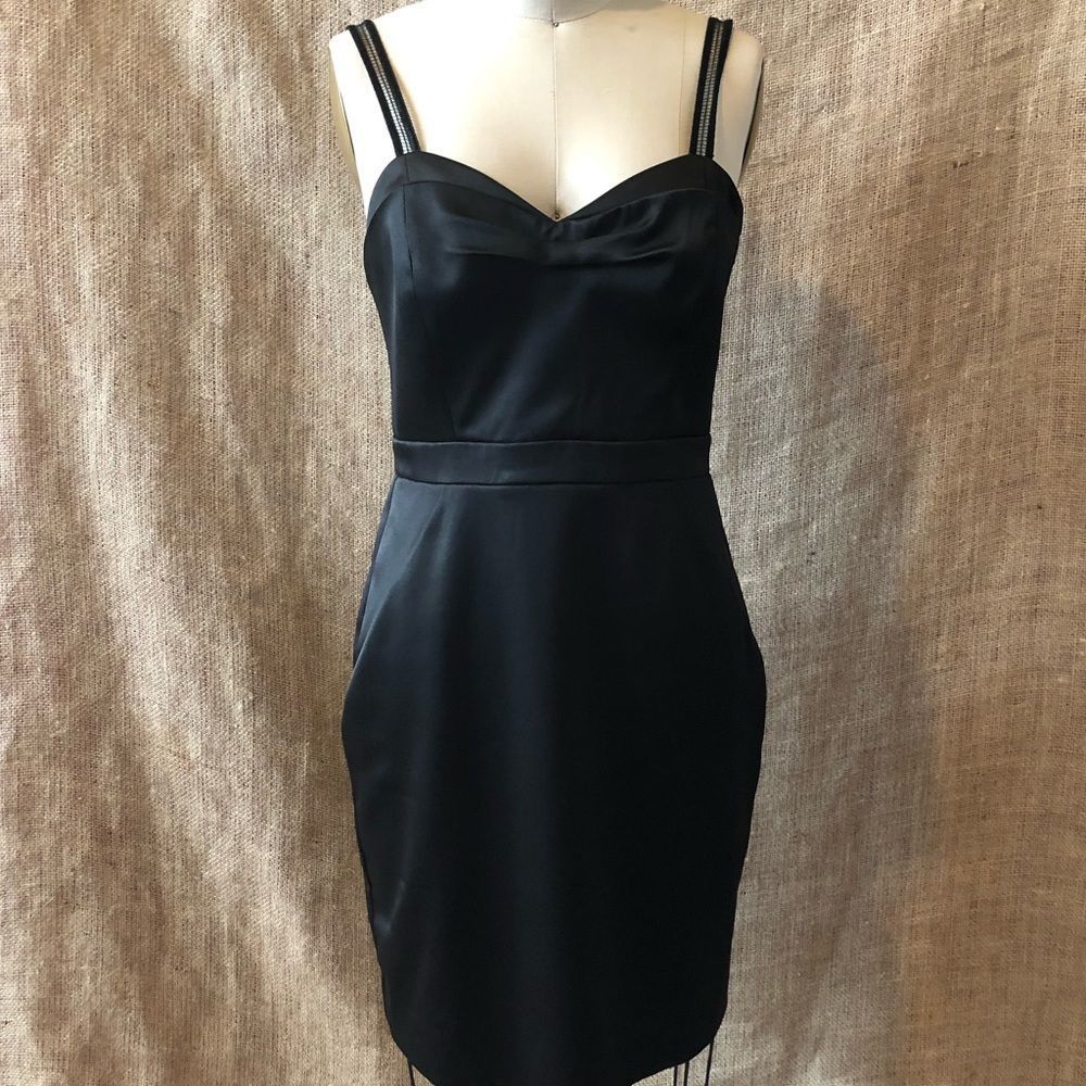 BCBGenerations Black Satin Lingerie Dress 4